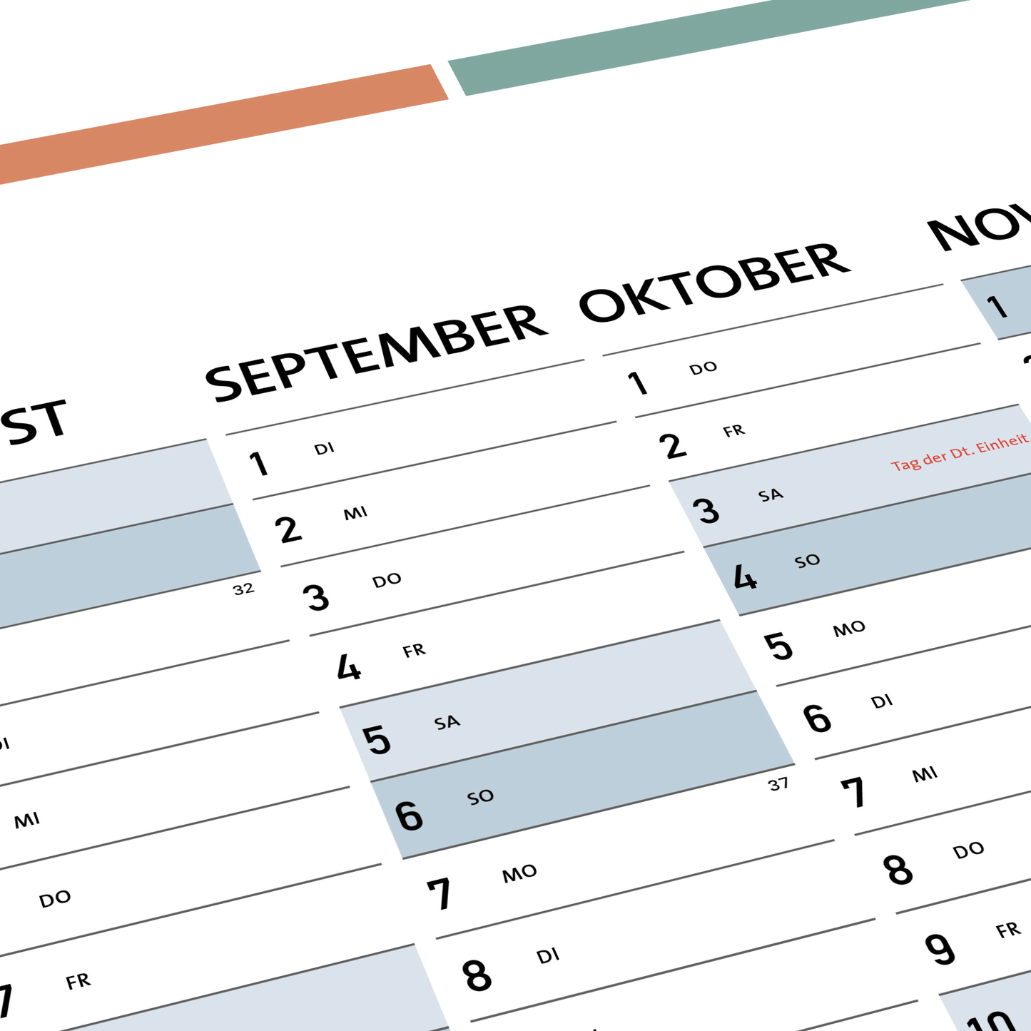 DIN A1 Jahreplaner, Plakatkalender, Jahreskalender 2026 - No2. (84,1 x 59,4 cm)