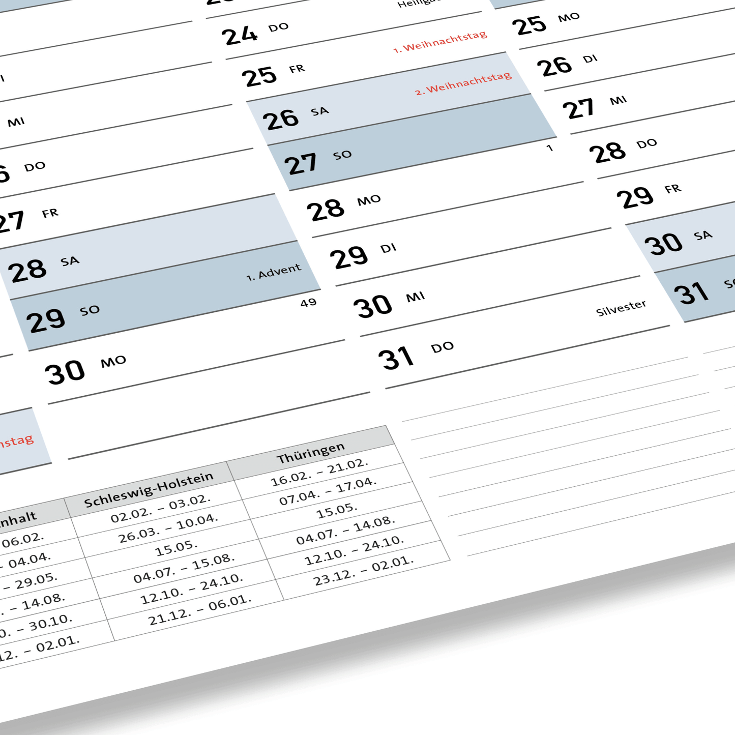 DIN A1 Jahreplaner, Plakatkalender, Jahreskalender 2026 - No2. (84,1 x 59,4 cm)
