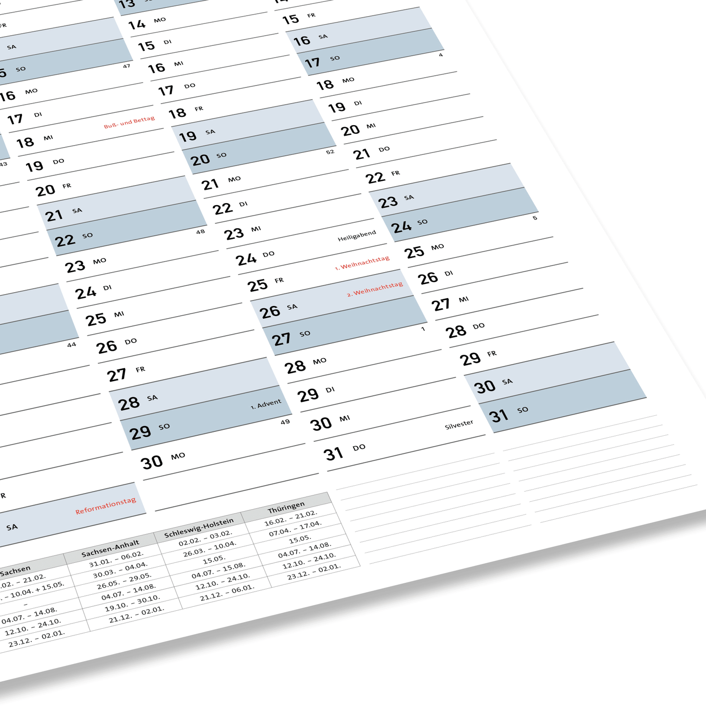 DIN A1 Jahreplaner, Plakatkalender, Jahreskalender 2026 - No2. (84,1 x 59,4 cm)