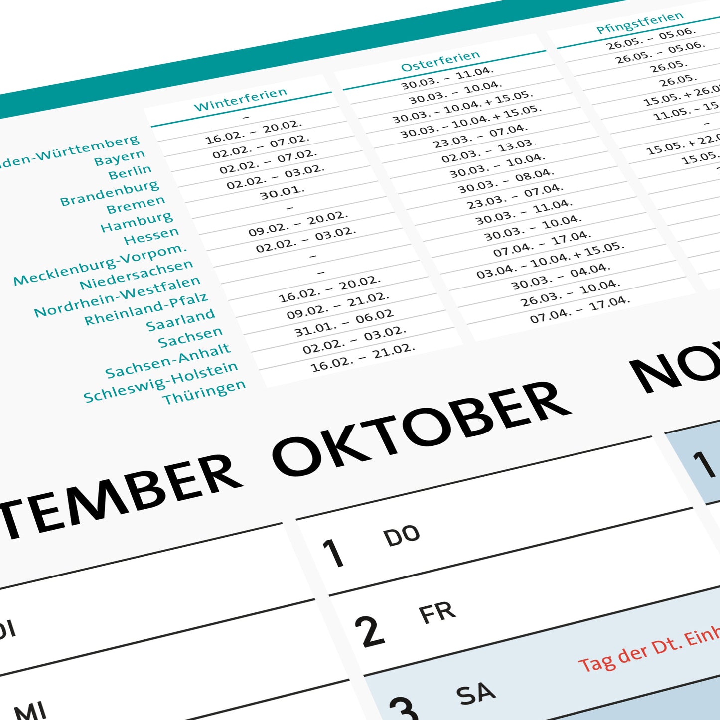 Wandkalender 2026 DIN A1 wiederbeschreibbar, Großer Jahresplaner 2026 abwischbar