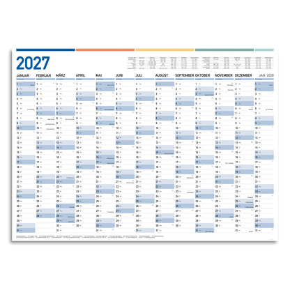 XXL Jahresplaner Wandkalender 2027 (94 x 68 cm), gefaltet