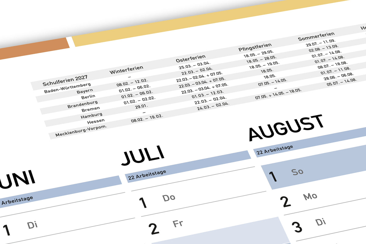 XXL Jahresplaner Wandkalender 2027 (94 x 68 cm), gefaltet