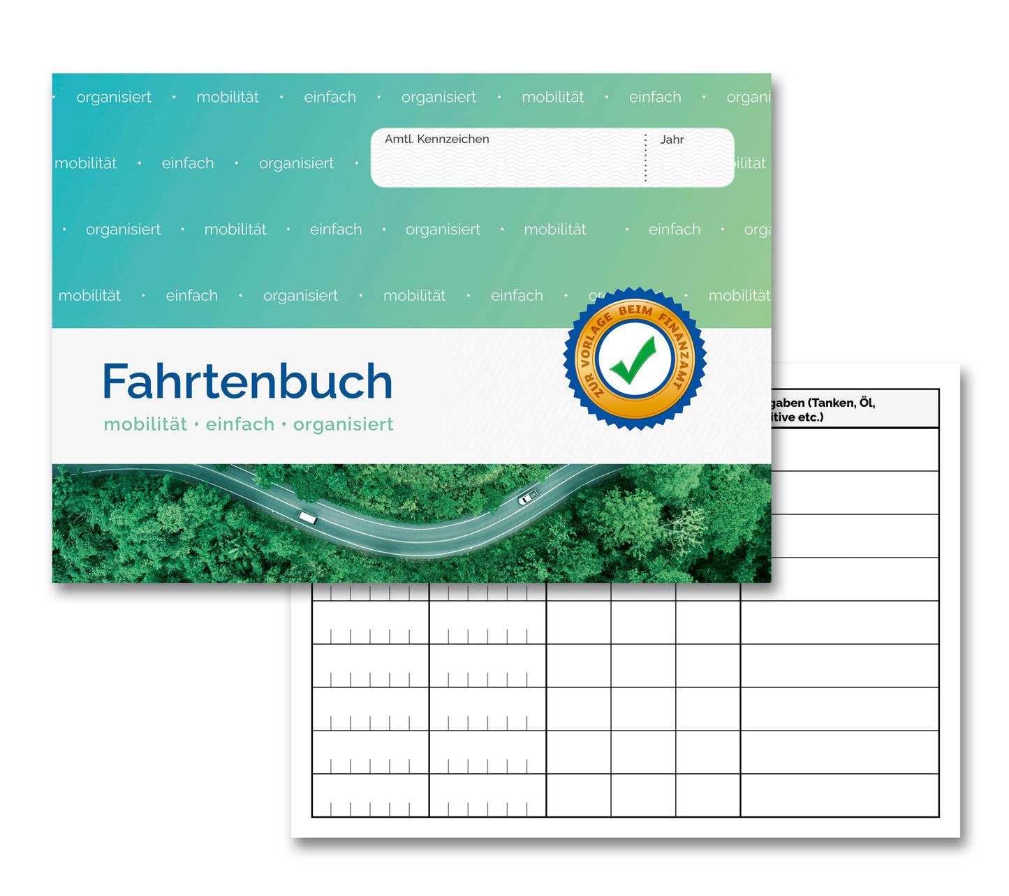 Fahrtenbuch DIN A6 quer, 60 Seiten, einfache Dokumentation