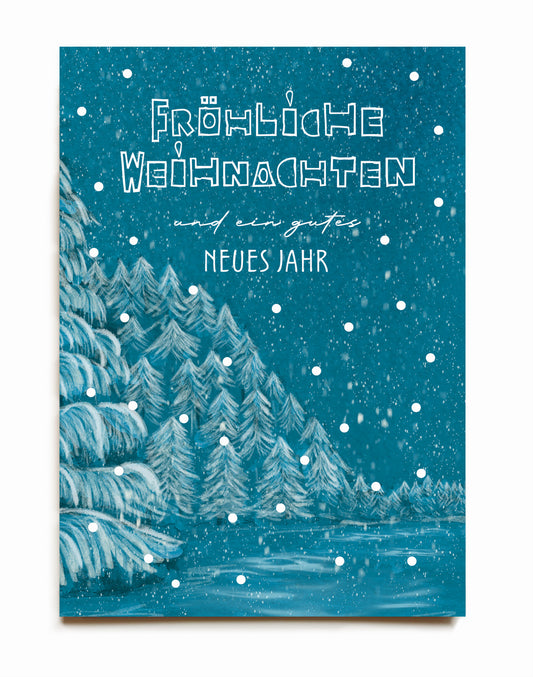 Weihnachtskarte "Winternacht" - 10 x 15 cm