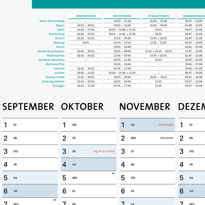 Jahreskalender, Wandkalender, Jahresplaner 2026 DIN A1 (84,1 x 59,4 cm)