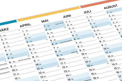 Jahresplaner 2027 DIN A1, Jahreskalender 59,4 x 84,1 cm groß, 13 Monate