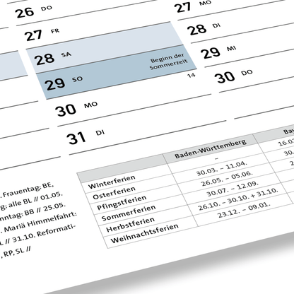 DIN A1 Jahreplaner, Plakatkalender, Jahreskalender 2026 - No2. (84,1 x 59,4 cm)