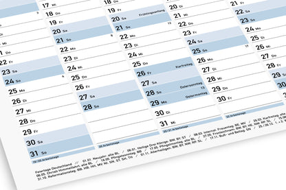 Wandkalender 2027 DIN A1 wiederbeschreibbar, Großer Jahresplaner 2027 abwischbar