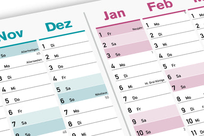 Henryks Schuljahresplaner 2026/2027 DIN A1