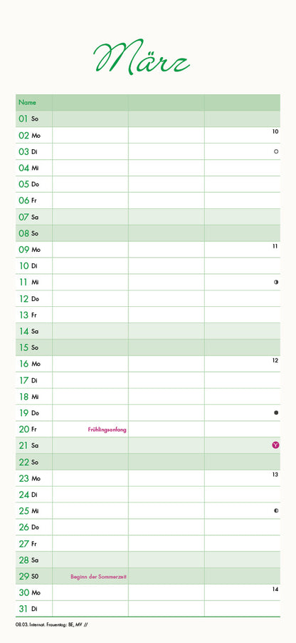 Familienplaner, Wandkalender, Familienkalender - 2026,  15x32,5 cm